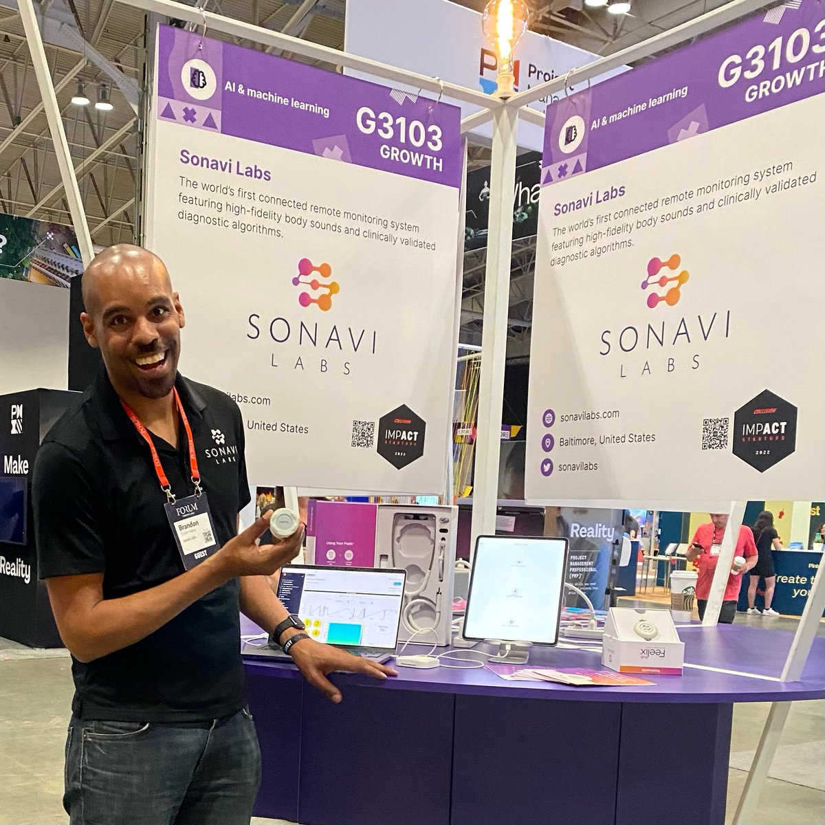Sonavi Labs (@sonavilabs) on Twitter photo Thank you <a href="/CollisionHQ/">Collision Conf</a> for a fantastic event! We had a great time, and it was inspiring, as always, to hear our CEO Ellington West speak about how #diversity + inclusion impact #healthcare outcomes. đź’ś
#CollisionConf #Collision22 #Tech #TechforGood #HealthTechnology #HealthTech Thank you <a href="/CollisionHQ/">Collision Conf</a> for a fantastic event! We had a great time, and it was inspiring, as always, to hear our CEO Ellington West speak about how #diversity + inclusion impact #healthcare outcomes. đź’ś
#CollisionConf #Collision22 #Tech #TechforGood #HealthTechnology #HealthTech