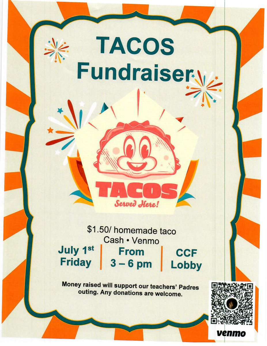 csusm_psyc's tweet image. Come out to support the amazing teachers at our CHAD program-affiliated childcare center on campus: Center for Children and Families. Local handmade tacos will be available TODAY ONLY. CCF is located on the east side of campus near the police station at 453 La Moree Rd.