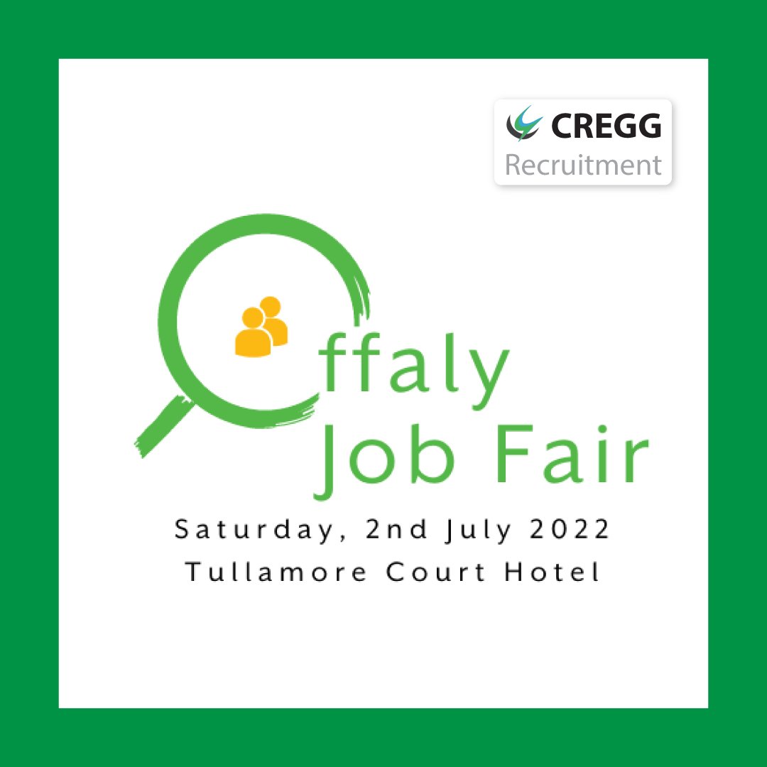 CreggRecruit's tweet photo. We will be attending the Offaly Job Fair tomorrow Saturday, July 2nd from 10am - 6pm. 

Now Hiring
- General Operatives
- Warehouse Operatives
- And more

We look forward to chatting with you tomorrow.😄
#offalyjobfair #tullamorechamber #jobs #WarehouseJobs #operativejobs #offaly https://t.co/bUEUCZVSlL