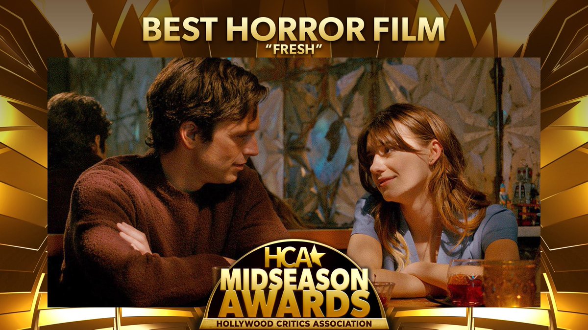 The winner of the HCA Midseason Award for Best Horror Film is…

Mimi Cave's Fresh

Runner Up: Ti West’s X

#HCAMidseasonAwards #MiniCave #Fresh #FreshMovie #SebastianStan #DaisyEdgarJones