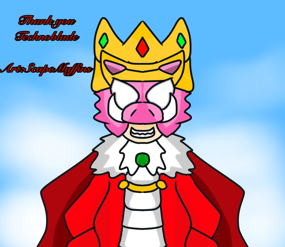 ScapeMuffins's tweet photo. Thank you @Technothepig for being with us.  #technoblade #technofanart #technobladeneverdies #Technothepig https://t.co/O45Nl4ZGsH