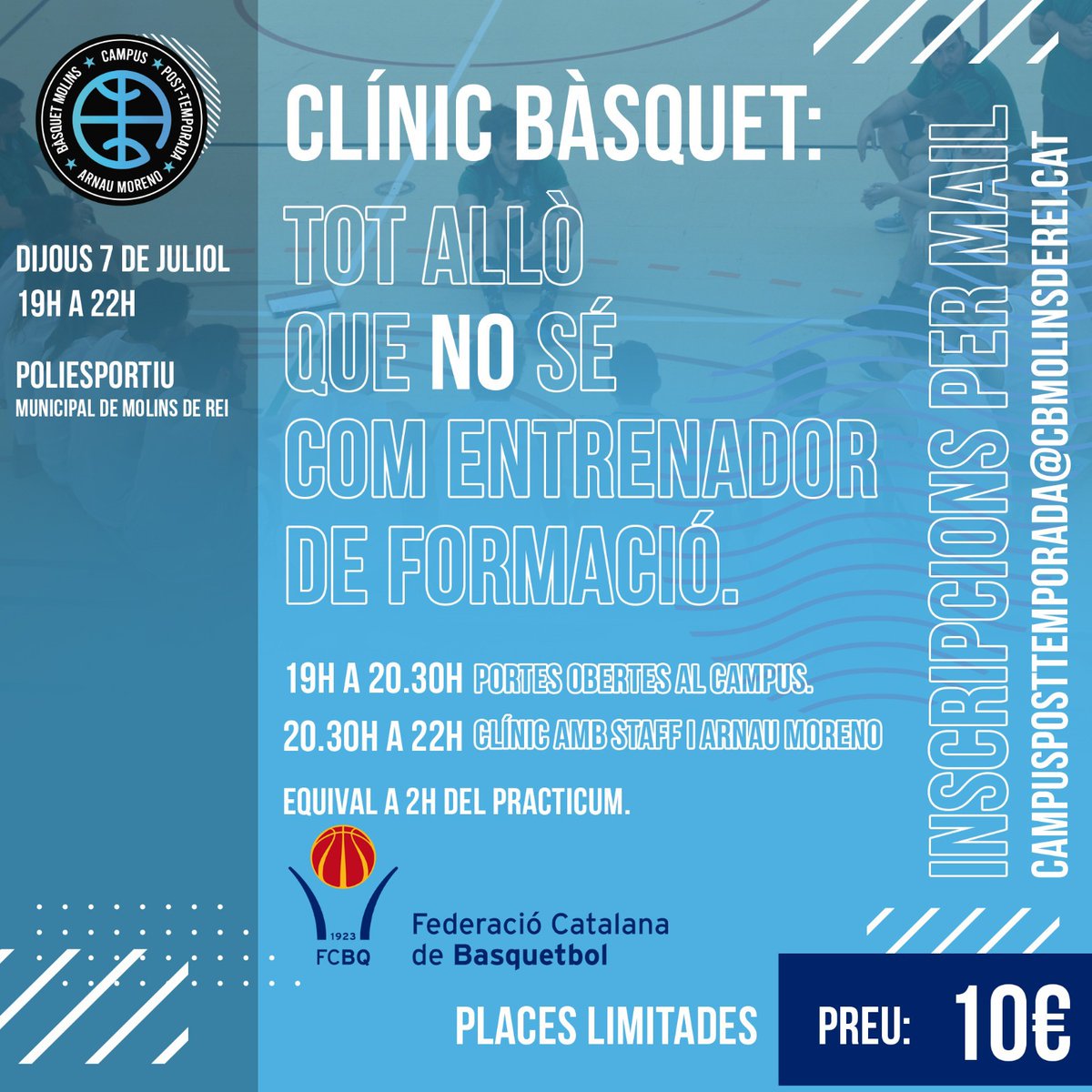 arnau moreno (@arnauvic) on Twitter photo II Edición del CLÍNIC Formativo celebrado durante el Campus. Agradecemos Difusión con Retweet, no te dejara Indiferente!
+info: campusposttemporada@cbmolinsderei.cat 
Te esperamos 👇👇👇 II Edición del CLÍNIC Formativo celebrado durante el Campus. Agradecemos Difusión con Retweet, no te dejara Indiferente!
+info: campusposttemporada@cbmolinsderei.cat 
Te esperamos 👇👇👇