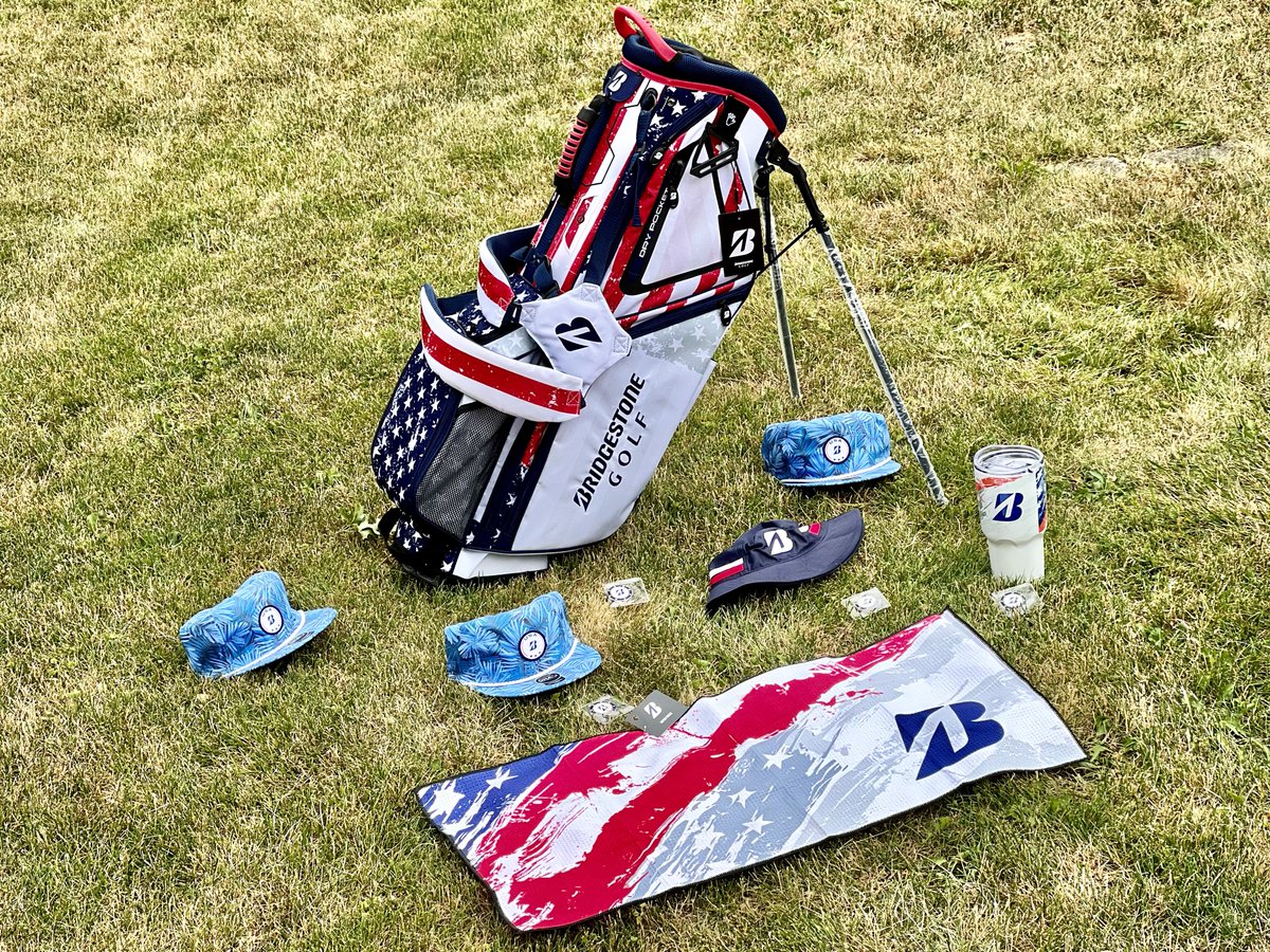 PGAPappas's tweet image. It’s 4th of July weekend baby! And we’re having a Let Freedom Ring Red, White, and Blue Bridgestone Golf Giveaway Spectacular! 🇺🇸

All weekend long, Saturday, Sunday, and Monday, let’s give away some 🔥🔥🔥🇺🇸 patriotic swag. #4thOfJuly
