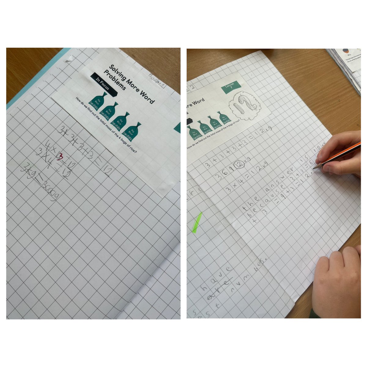 Yesterday we had a great time finding different methods to solve this word problem involving finding the mass. We found 10 methods which we call an awesome day in Sage class! 😀 <a href="/mathsnoproblem/">Maths — No Problem!</a> <a href="/GreenwaysPri/">Greenways Primary</a>