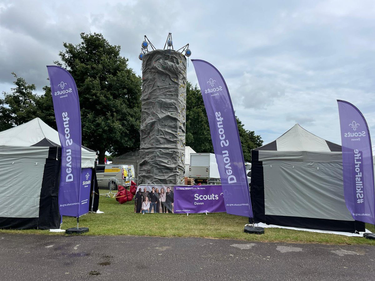 DevonScouts's tweet photo. Have you visited us at the @DevonCountyShow yet? We will be there tomorrow for a chat about Scouting and you can have a go on the climbing wall too! Remember to take some pics, post them and tag us in 👍🏻 #devonscouts #devoncountyshow #scouts https://t.co/0oH9psNtGE