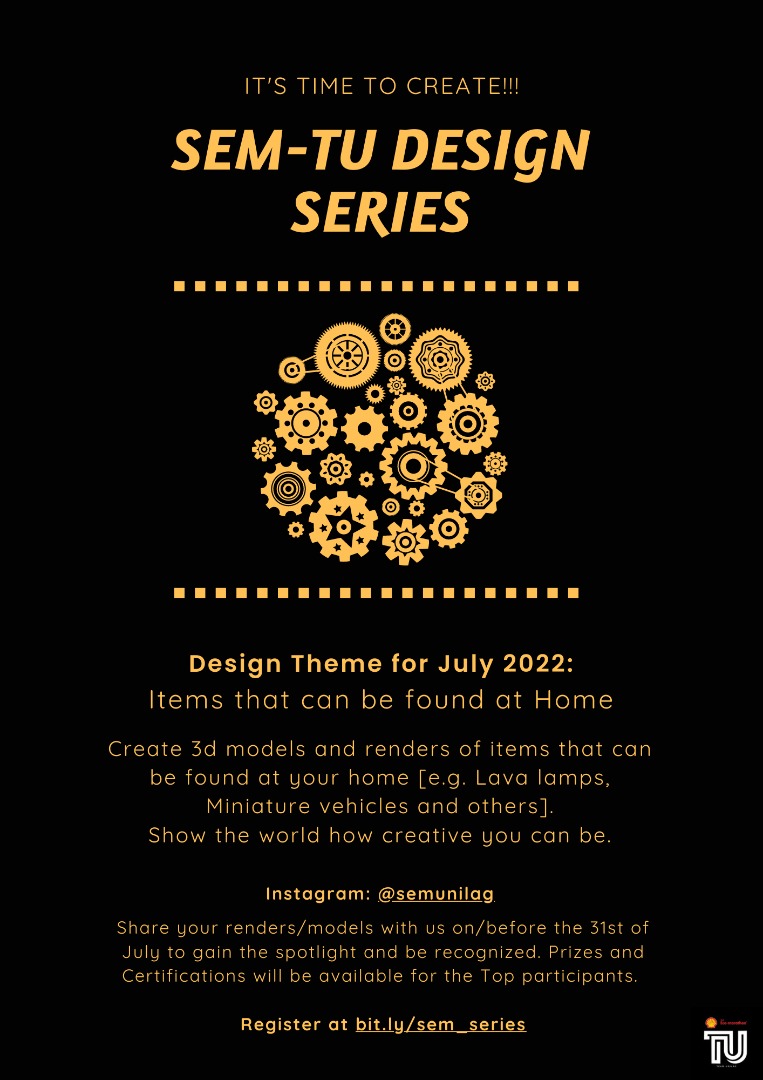 sem_unilag's tweet photo. Design Unlocks your Creativity. Bring your creativity to light and join our design series at SEM UNILAG. 💭💭
Prizes and certificates are available for the top participants.
Register now at
https://t.co/eACNfoDTgY

#shellecomarathon #unilag #makethefuture https://t.co/oftlTPlVym