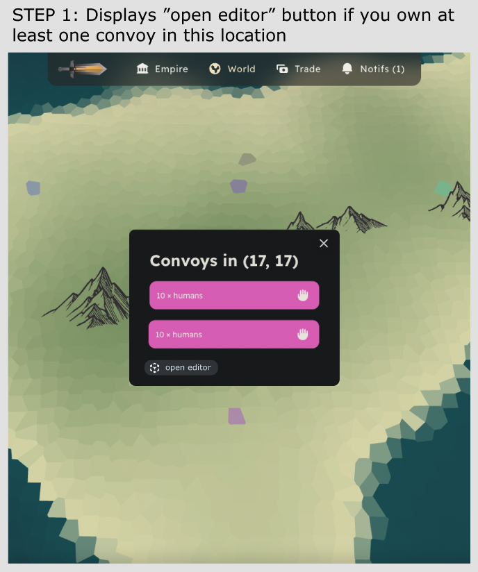 AgeOfEykar's tweet photo. We are working on merging and splitting convoys.
The cairo code is tested and works in theory. Now we have to make sure that it works in practice. What do you think about this interface concept? https://t.co/Ehzx0JYiDc