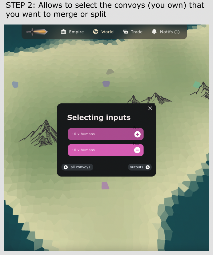 AgeOfEykar's tweet photo. We are working on merging and splitting convoys.
The cairo code is tested and works in theory. Now we have to make sure that it works in practice. What do you think about this interface concept? https://t.co/Ehzx0JYiDc