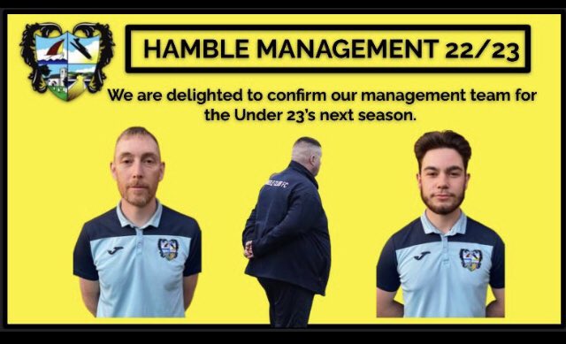 The Under 23’s management team for the upcoming season see’s Mike Chafe take the reigns. Mike will be assisted by son Billy Chafe and Dave Parsons. UTM