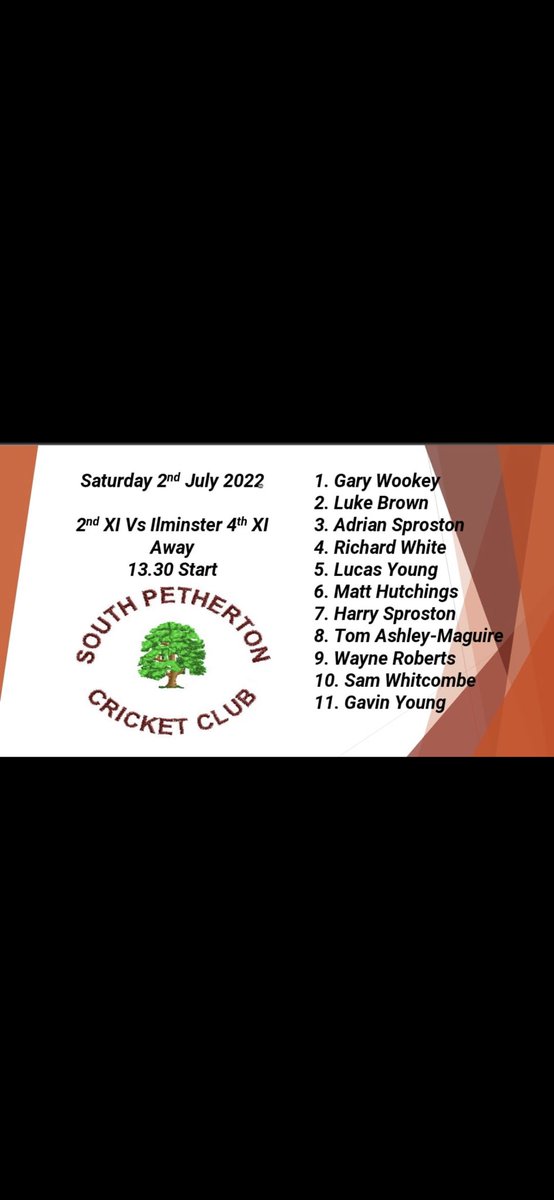 South Petherton C.C. (@spethycricket) on Twitter photo Hoping the ๐ง๐ง rain stays away tomorrow ๐๐
1s host <a href="/cranmore/">helen blanchflower</a> cc at the Rec whilst the 2s travel up the road to face <a href="/Ilminstercc/">IlminsterCC</a> 4th X1
Bar open from 1.30 at the home fixture ๐ป๐ป๐ป
Best of luck to all involved. ๐๐๐๐ Hoping the ๐ง๐ง rain stays away tomorrow ๐๐
1s host <a href="/cranmore/">helen blanchflower</a> cc at the Rec whilst the 2s travel up the road to face <a href="/Ilminstercc/">IlminsterCC</a> 4th X1
Bar open from 1.30 at the home fixture ๐ป๐ป๐ป
Best of luck to all involved. ๐๐๐๐
