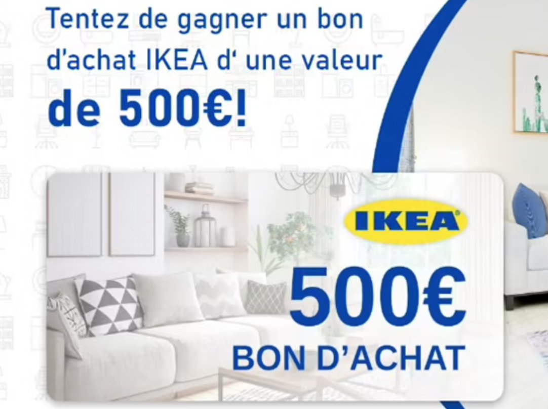 mahulesasse's tweet photo. Obtenez un bon d'achat Ikea de 500 € !
Ici 👉 https://t.co/s6n4k6zS8P https://t.co/FA3KmVolQY