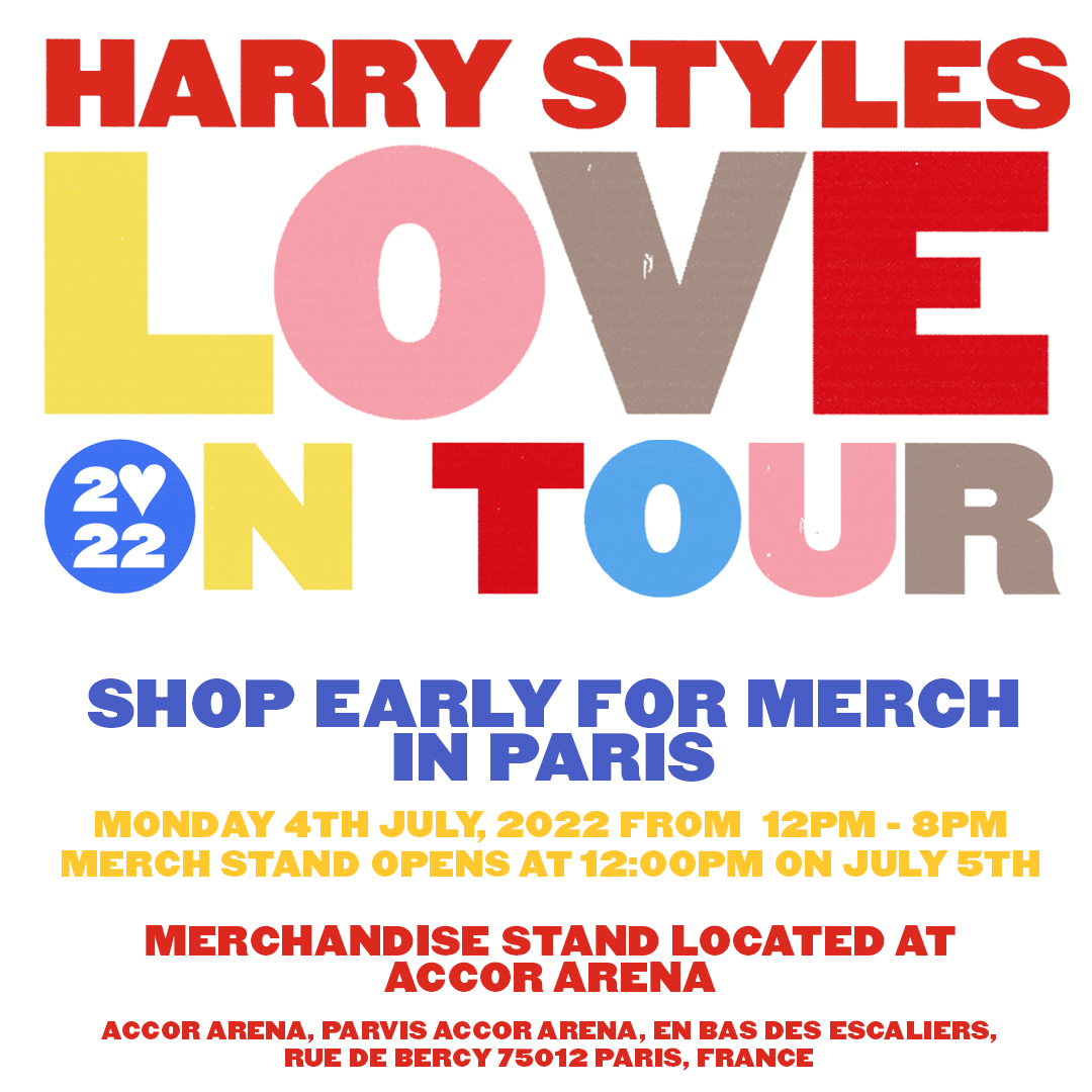 Love On Tour. Shop Merch Early.
Monday, 4th July and Tuesday, 5th July at Accor Arena.