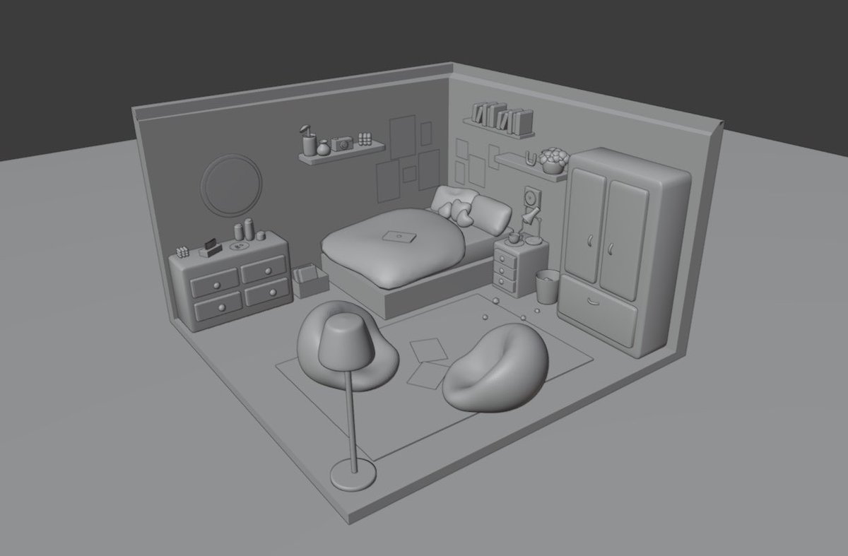 Elloymc's tweet photo. Room created from my bedroom inspo on Pinterest 🤍 
-
(The photos on walls however are not mine, I found on Pinterest so credits to the original owner) tag them if you know!! #blender #3Dartist #3dartwork #3droom #3dart #ukartist #Blender3d #blenderrender https://t.co/A16UYMyuxj
