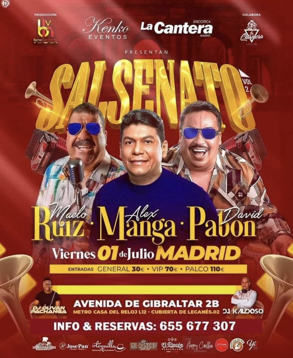 Está noche el “Salsenato Vol. 2” llega a Discoteca La Cantera de la ciudad de Madrid 🇪🇸 Busca tú ticket ya !