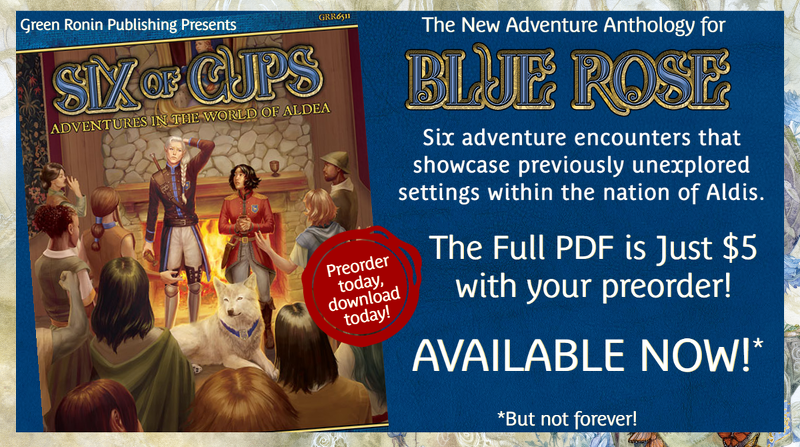 The second adventure anthology for the Blue Rose RPG, Six of Cups, gives you six self-contained encounters for your Blue Rose campaigns! Preorder Six of Cups today, download the PDF for just $5 --today! Check out Joe's post for all the details! greenronin.com/blog/2022/07/0…