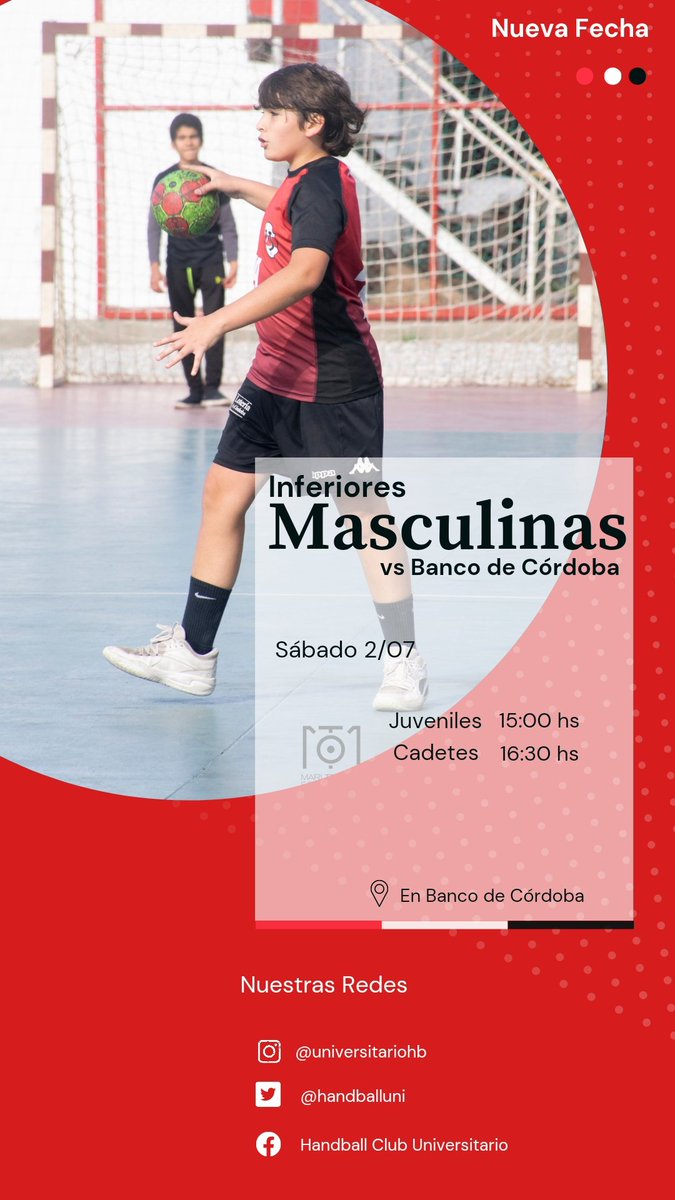 ¡Este sábado partidos de inferiores de local y visitantes! 
¿Te los vas a perder?