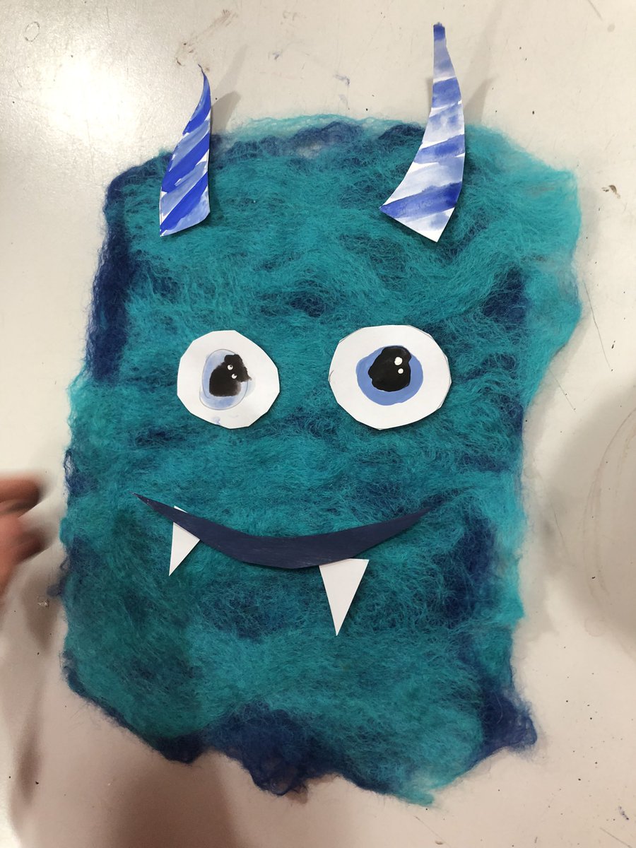 missrandon's tweet photo. Felt making this afternoon with Miss Evans. The students did really well and I love how Sophie turned hers into Sulley from Monsters Inc! @LuttHigh https://t.co/u0xzmUpkOW