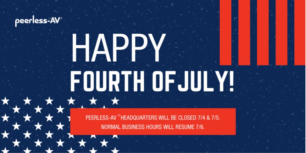 We wish everyone a happy and safe Fourth of July weekend! 🇺🇸

Please note, our office and warehouse will be closed on July 4th and 5th. Normal business hours will resume on July 6th.

#AVTweeps #proAV #FourthofJuly #holidayweekend