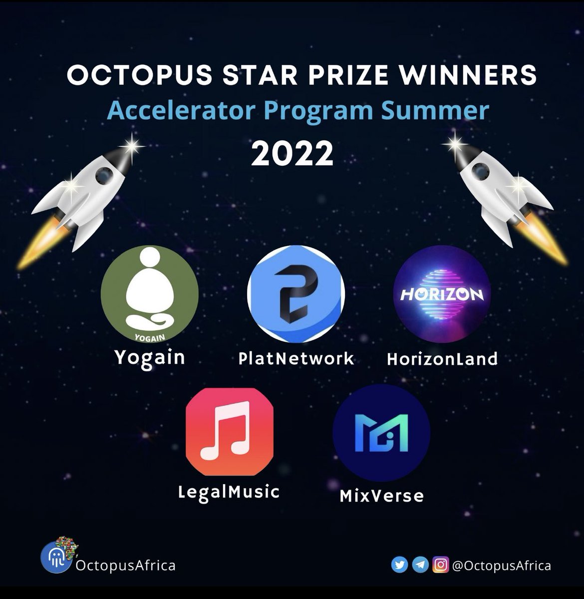 Elioraheth's tweet photo. A big congratulations to all the winners for #OctopusAcceleratorProgram $OCT Star Prize winners🥳🎉

@YogainOfficial @platsnetwork
#LegalMusic @Mixverse_
@Horizonland_io

💵$50k USD in grants to all @oct_acc winners🌟💫

#CryptoNews #developers #substrate #blockchain #DeFi #Web3 https://t.co/IRmkUYLjIU