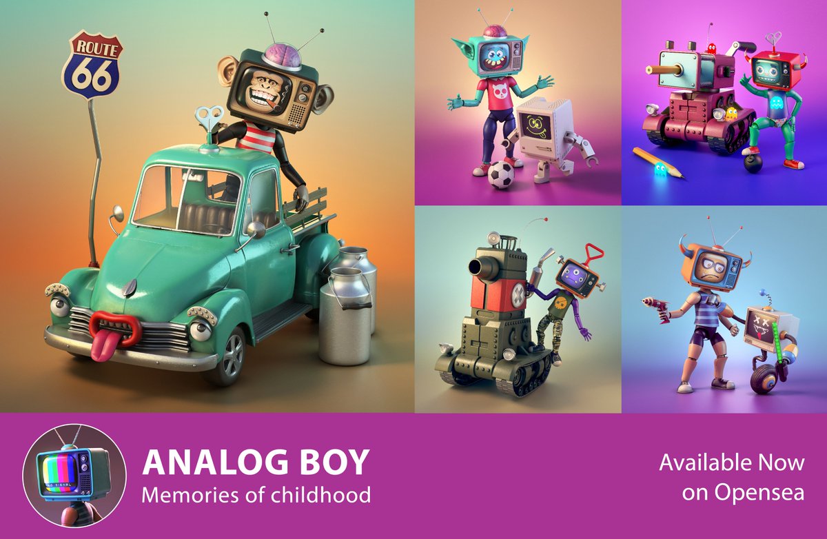 "Analog Boy" memories of childhood TV
on <a href="/opensea/">OpenSea</a>📺👾👾👾
Let's have fun together.

opensea.io/collection/ana…

#NFT #NFTCommunity #NFTdrop #nftart #OpenSeaNTF #NFTartists #Polygon #NFTJPN