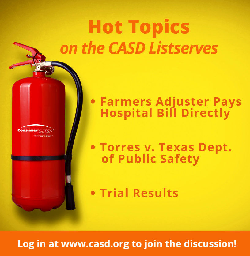 CASDTweets's tweet photo. Are you a part of the discussions on the CASD Listserves? If not, log in to the CASD website at https://t.co/XvxtX1xFeC to catch up on the latest hot topics and join the discussions. #NeverStandAlone #CASDResources #SDLaw #CALitigation https://t.co/ORqcbXp821