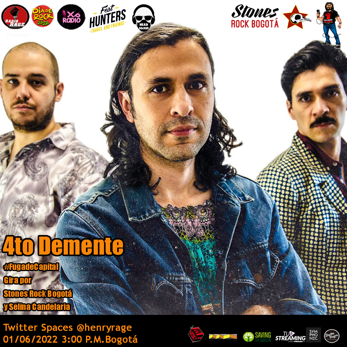 henryrage's tweet photo. Hoy a las 4 pm hablaremos con @4demente por Streaming de @Radiorageofi Facebook, instagram y @TwitterSpaces #FugadeCapital desde Medellín #TúytusamigosenunFestival #FestHunters https://t.co/QTbGsprebj