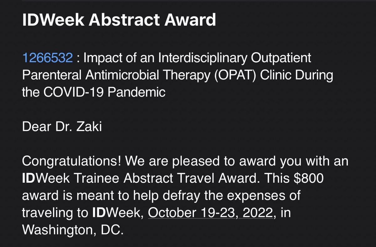 Amir Zaki (@amiropenem) on Twitter photo 2nd year in a row receiving one of the IDWeek Trainee Award🧫🦠 #IDWeek
Thankful to have had the best research team this year♥️ <a href="/PKPharmD/">Parisa F. Khan</a> <a href="/TeenaXuMD/">Teena</a> <a href="/amna_ahmed_md/">Amna Ahmed</a> @IDWeek2022 2nd year in a row receiving one of the IDWeek Trainee Award🧫🦠 #IDWeek
Thankful to have had the best research team this year♥️ <a href="/PKPharmD/">Parisa F. Khan</a> <a href="/TeenaXuMD/">Teena</a> <a href="/amna_ahmed_md/">Amna Ahmed</a> @IDWeek2022