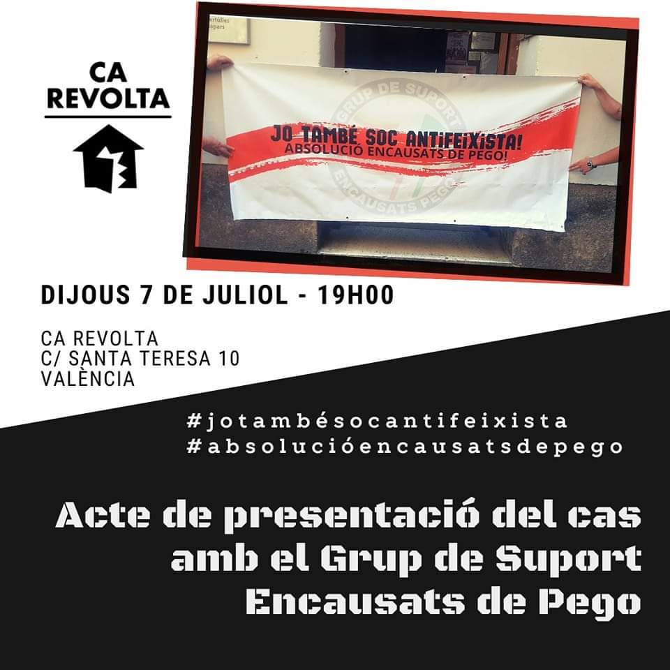 📢📢📢 Dijous, 7 de juliol a les 19:00 vos esperem al <a href="/ca_revolta/">Ca Revolta</a> on explicarem el nostre cas i on podreu trobar les samarretes solidàries per col·laborar amb la campanya. 
Vos esperem!