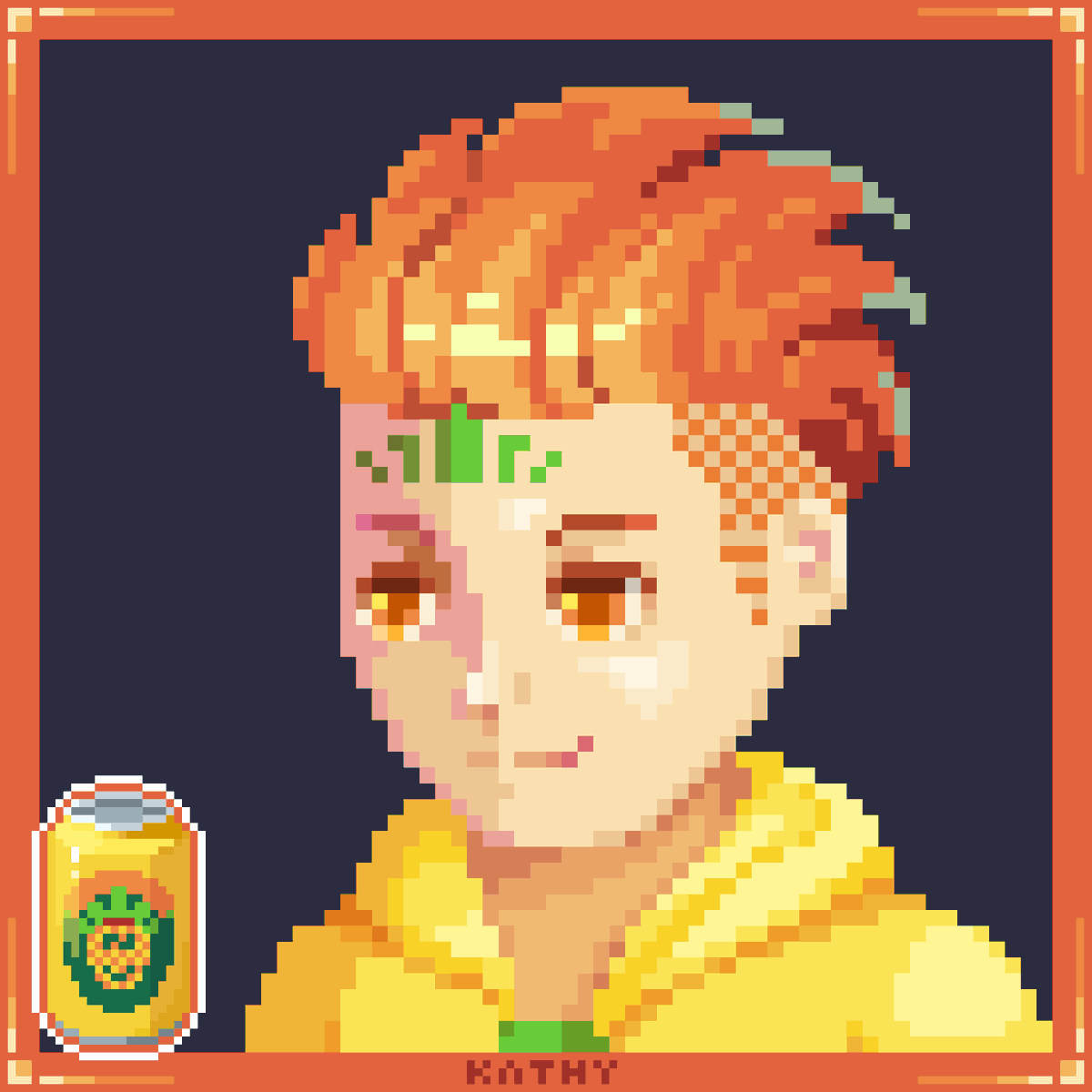 Personated pineapple beer! Drank it for the first time many years ago and had been liking it since then #pixelart #ドット絵