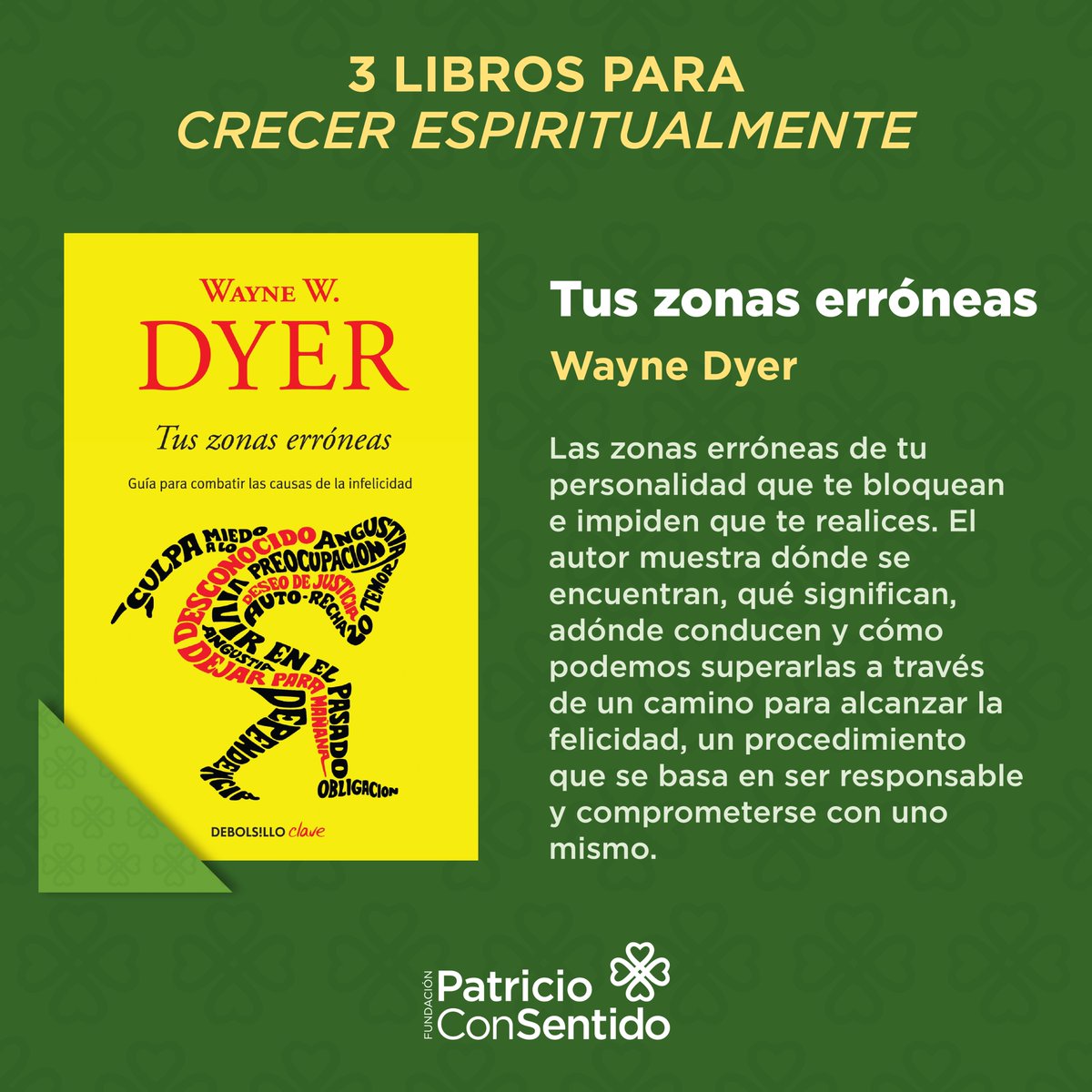 Una de las formas en las que podemos crecer espiritualmente es dejando atrás la manera en la que nos percibimos nosotros mismos. 🙌🫂
Te recomendamos 3 libros que pueden ayudarte a abrir la mente y ver la vida de otra manera. 📚
#PatricioConSentido 🍀💚#ApoyoEmocional