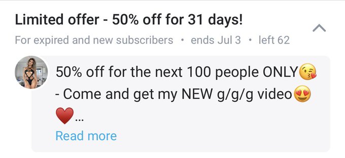 Only 62 spaces left to get my OF for less than &pound;4!!⬇️&hearts;️  https://t.co/g0OoXD5ELy https://t.co/ZUPbt3<a href="/tag/findom"class="tags"><span>#findom</span></a>