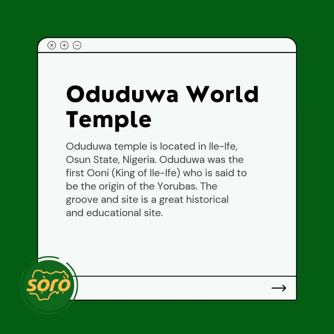 sorolingo's tweet photo. Nigeria is a country with many historical events that have been passed down from one generation to another. 

The people preserve the languages and culture through the establishment of these historical places. These are some historical sites we would love you to visit. https://t.co/oIy5rDzDRW