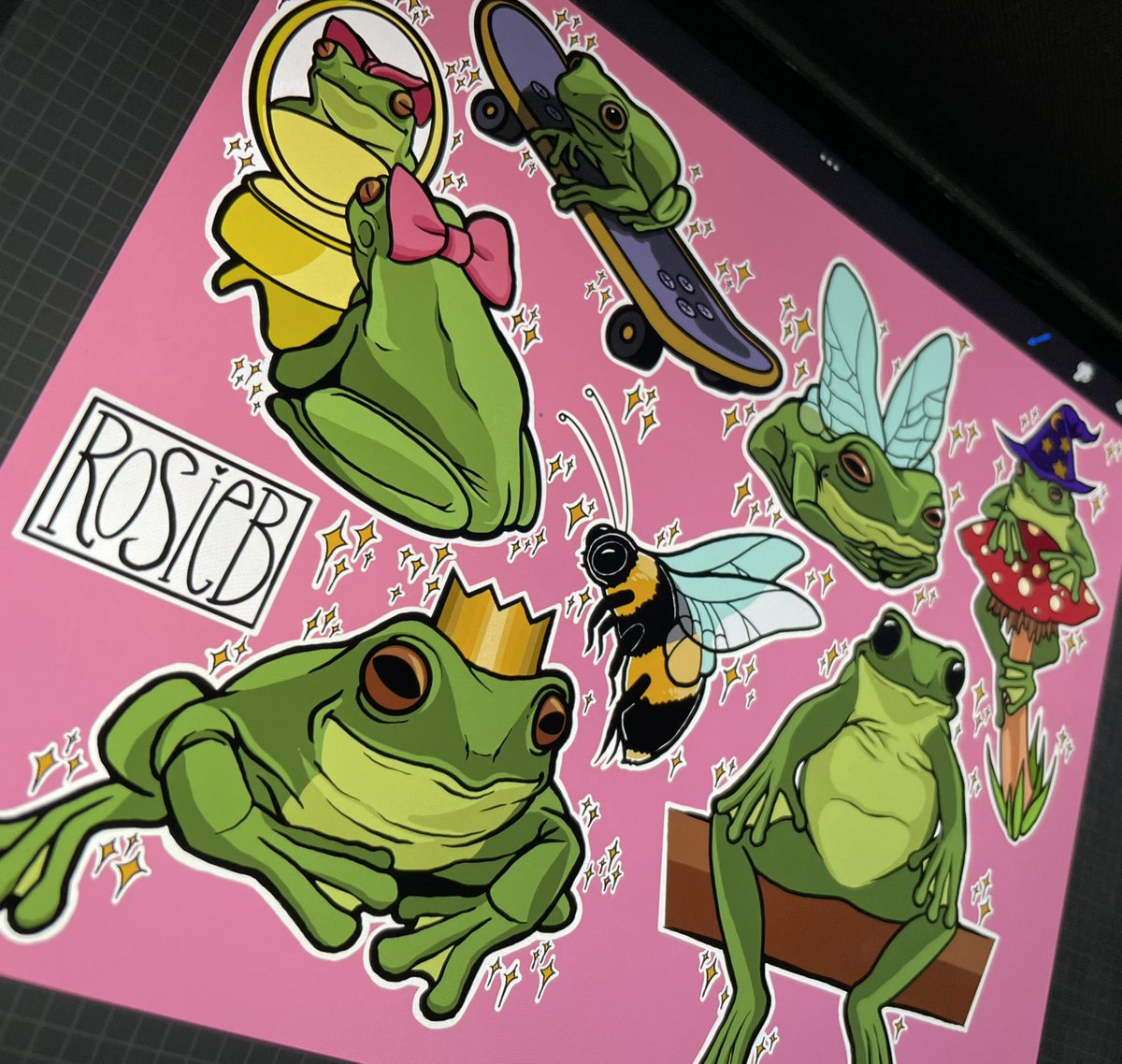 goodnames_are's tweet photo. a sheet full of weird frogs i guess cuz that’s what i’m obsessed w rn 

#art #artist #artwork #ArtistOnTwitter #Artists #drawing #digitalart #Procreate #rt #painting #frog #FrogFriday https://t.co/dZPZo6LLbI