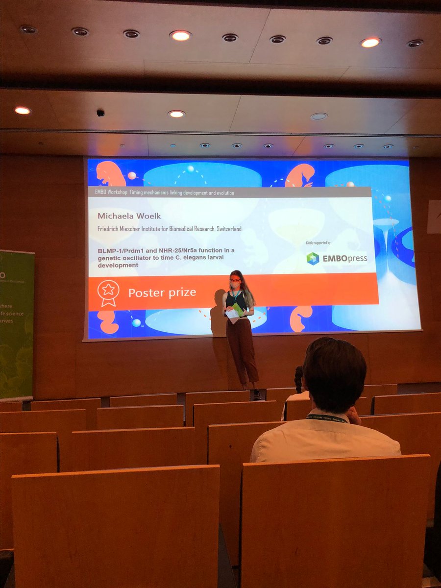 MichiWoelk's tweet photo. Three amazing days of #EMBODevTempo @EMBLBarcelona!

It has been exciting to listen to inspiring talks and meet so many great people! I'm very happy and I feel honoured that our work from @LabGrosshans at @FMIscience got awarded with a poster prize! https://t.co/Qxr7qmYejA