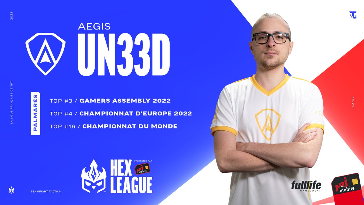 On continue la présentation des STARS de la #HEXLEAGUE ! 👊

#2 : <a href="/LyyyressTFT/">Lyyyress</a> / <a href="/MameneTft/">Mamene</a> / <a href="/PasDeBolTFT/">AEG PasDeBol</a> / <a href="/Un33dTFT/">🎲AEG Un33d</a> 

Qui montera sur la plus haute marche du podium ? 👀