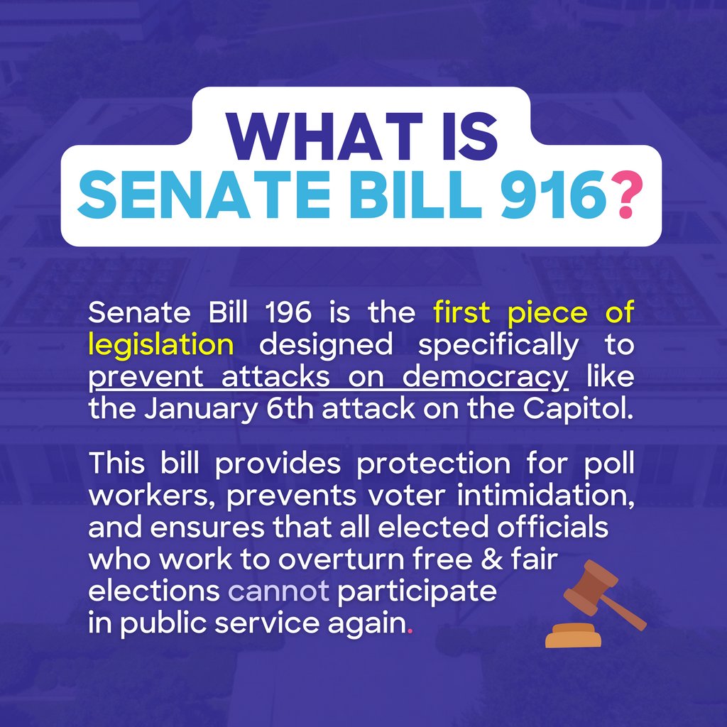 democracync's tweet photo. 📣 S916, the Safeguard Our Elections Act would take bold steps to secure a democracy of, by, and for the people and prevent attacks on democracy like the January 6th attack on the Capitol. 

Let your legislator know you support this bill! https://t.co/RqGV7YNm9n https://t.co/jIrAj1UXxY