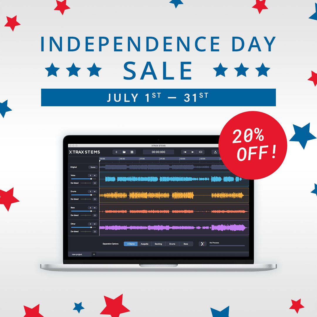 🎆 We are celebrating Independence Day with 20% off XTRAX STEMS through July 31st! Learn more about XTRAX STEMS: hubs.ly/Q01g2S4Y0