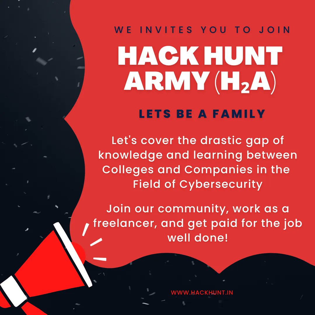 hackhunt_in's tweet photo. Launching Promo for Hack Hunt Army (H2A) Tomorrow at 11:30 AM IST. Stay tuned.

YouTube Link - https://t.co/ggnXYehQBv

#hackhunt #hackhuntarmy #h2a #cybersecurity #hacking #hacks #hacker #hack #bugbounty #bughunter #vapt #it #itsecurity #cybersafety #kali #kalilinux https://t.co/BSJ55EF7pd