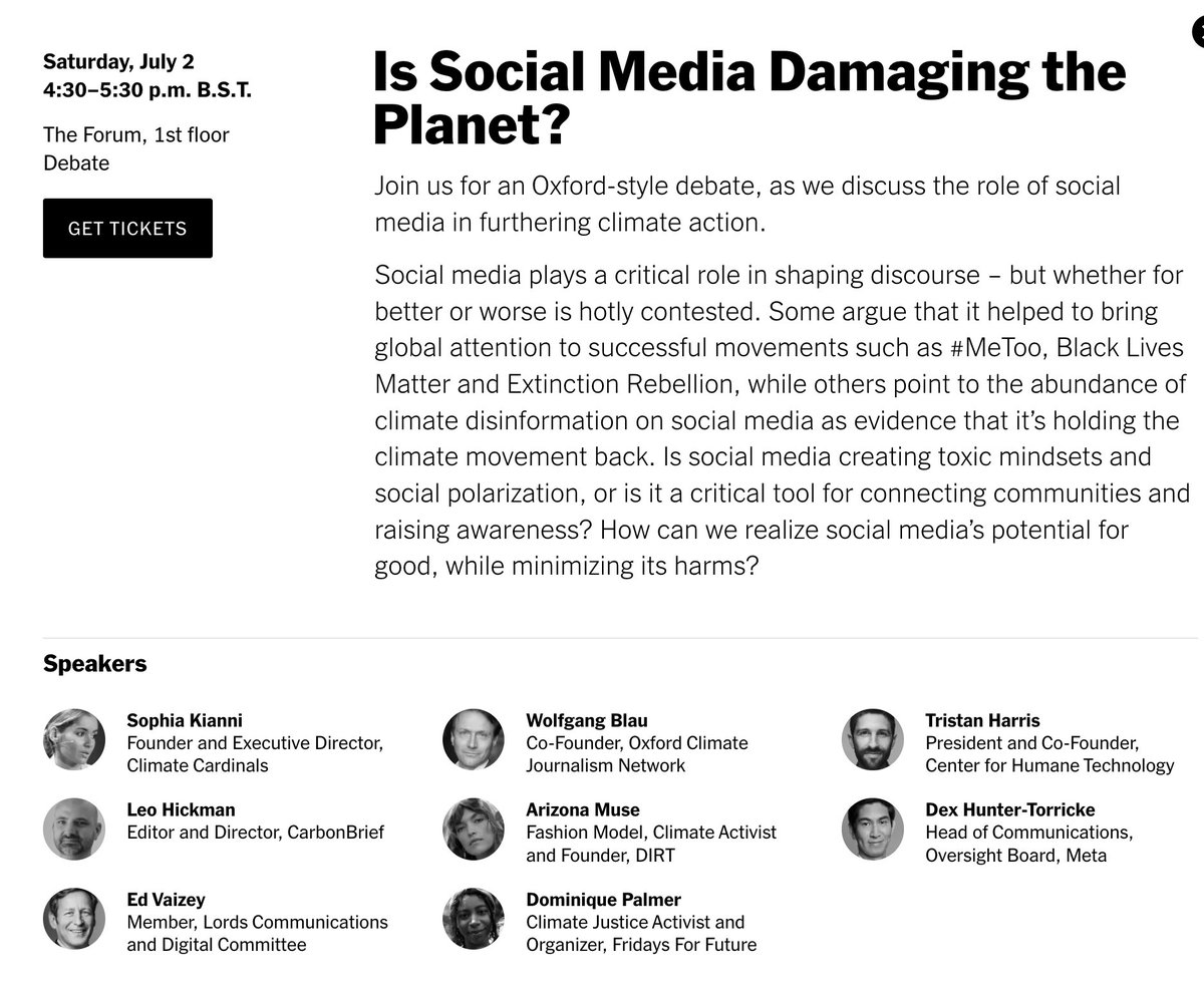 wblau's tweet photo. "Is Social Media Damaging The Planet?"
Join us tomorrow, Saturday, at 4.30 p.m. UK for a fast-paced Oxford-style "New York Times Climate Forward" debate. 
Free live-stream: 
https://t.co/OWKJv5Hc1U https://t.co/zj6pACfS5Q