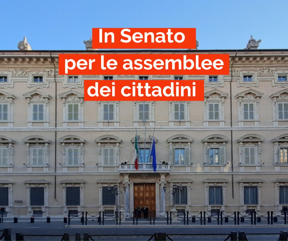 Istituire assemblee dei cittadini estratti a sorte per migliorare la democrazia. E’ una proposta in cui crediamo molto e che abbiamo presentato ieri al Senato insieme alla coalizione <a href="/PoliticiperCaso/">Politici per caso</a>.
#democrazia 
<a href="/6000sardine/">6000 Sardine</a> <a href="/theeumans/">Eumans</a> <a href="/VoltItalia/">Volt Italia</a> <a href="/ass_coscioni/">Associazione Luca Coscioni</a> <a href="/XrItaly/">Extinction Rebellion Italia</a>