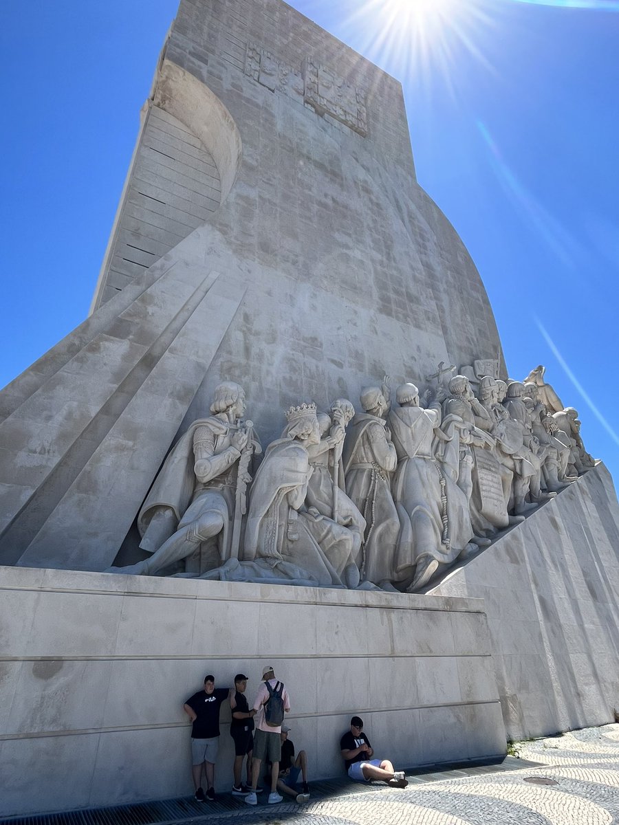 It was so fun to see the iconic Discoveries Monument gracing Lisbon’s waterfront. The monument honors the 500th Anniversary of the Age of Discovery voyages. Sculptures of prominent people from that time are depicted.