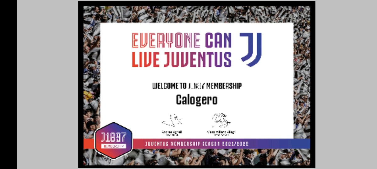 lilloterra's tweet photo. Cara @juventusfc anche quest'anno il mio l'ho fatto! Dopo due abbonamenti in curva, questa volta la mambership #j1897. Ora tu quando pensi di annunciare il ๐ e la ๐ช? #juventus https://t.co/koY6YrDL8t