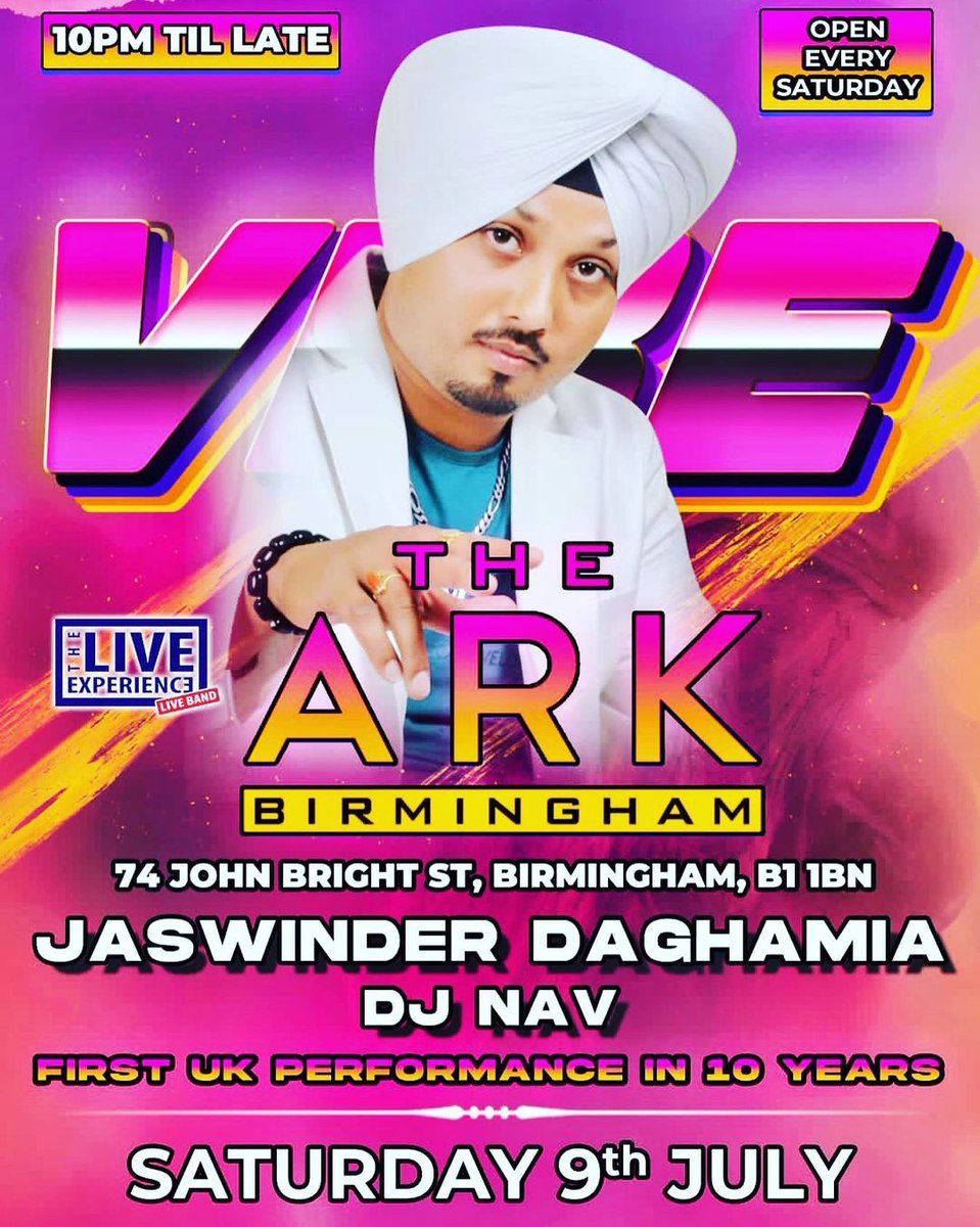 @desisaturdayz 9th July 2022 !! Get your tickets now !!
All enquiries and #bookings @tubsydholki +447932844047
info@tubsy.com
#wheresthedholki @LIVE3XPERIENCE @tubsy_dholki @thearkbirmingham  #jaswinderdaghamia  @JaswinderDagham
@shilly_gill 
@punjab2000 @finetouch_productions