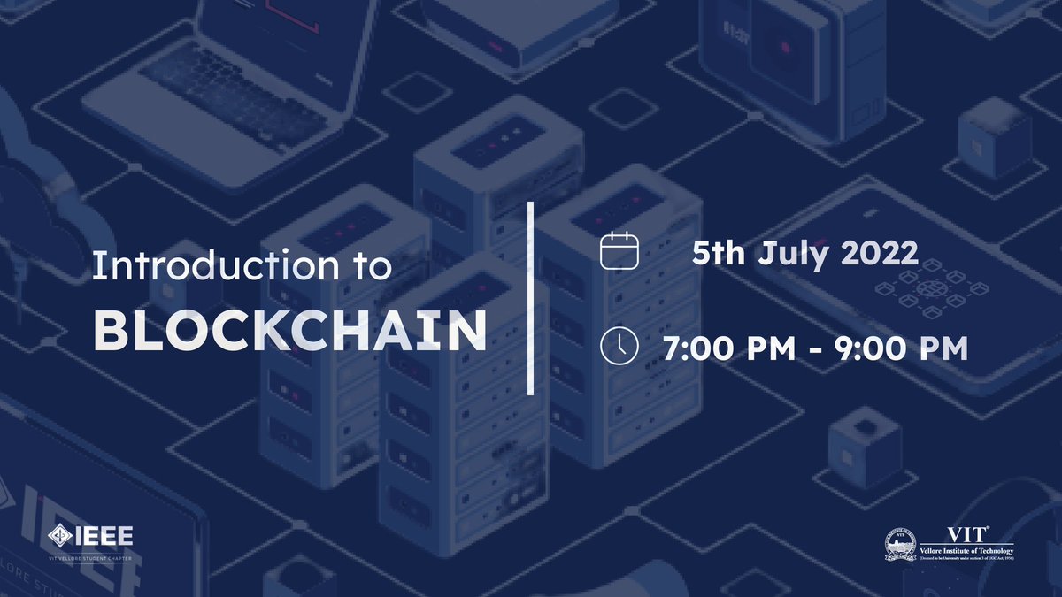 ieeevitvellore's tweet image. Is blockchain daunting to you? You&apos;ve come to the right place. Get started with blockchain in this upcoming Blockchain Techloop by IEEE-VIT!

Register now: techloop.ieeevit.org

#ieeevit #techloop #vit #tech #blockchain #bitcoin #stayintheloop #roadtosuccess #webinar #hack