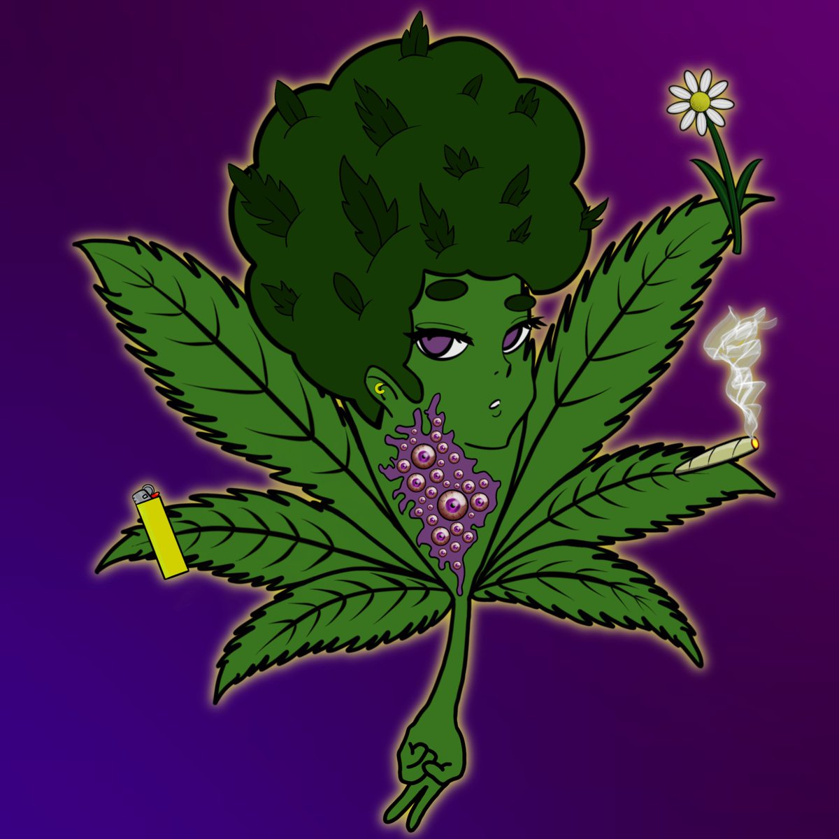 The first buyer to resell an AnthroWeed for profit was <a href="/MaryverseNFT/">The MaryVerse✨</a>, so they got to request a custom NFT for free! This is a crossover piece between their collection, <a href="/TheJanesNFT/">TheJanesNFT</a>, and AnthroWeed. So dope right?!

#420blazeit #420community #420life #420hunny #nftanime #danknfts