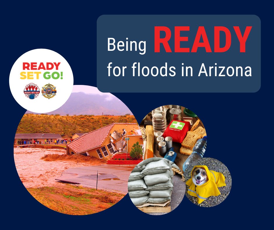 AzEIN's tweet photo. Anywhere it rains, it can flood. Be prepared and aware, no matter where you live or work, but especially if you are in low-lying areas, near water, behind a levee or downstream from a dam. #ReadySetGoAz #FloodSmart https://t.co/JkjUOYnxkq