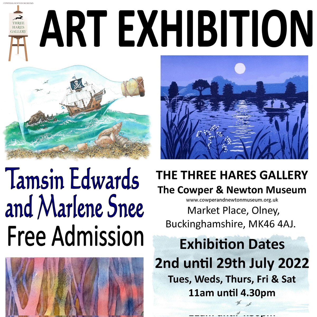 ArtistTamsin's tweet photo. Entry to the exhibition is FREE and accessed through the museum shop.
Everyone is welcome. 
#artwork #artexhibition #olney #buckinghamshire https://t.co/HJ8elgbBuS