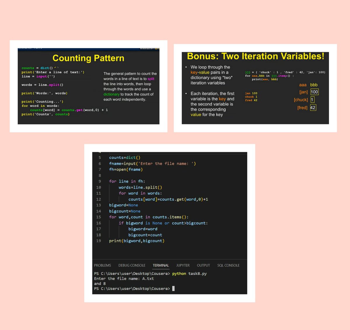 SujiMarium's tweet image. Day 7✅
#100DaysOfCode 
#coursera 
#pythondatastructure
