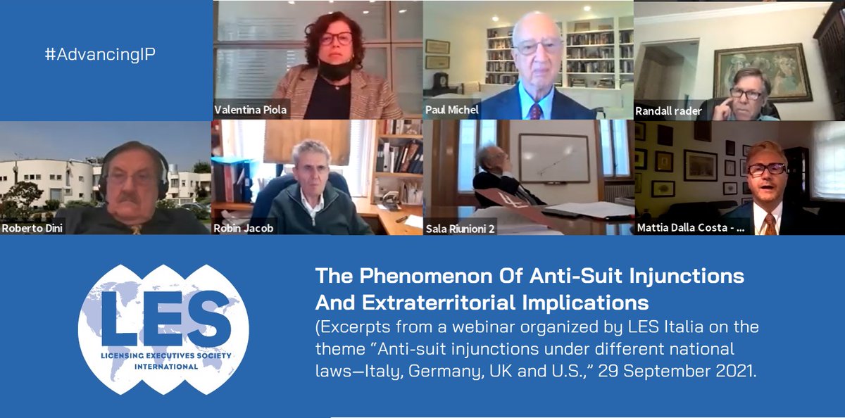 LESIntl's tweet photo. LESI's July2022 Article of the Month: Anti-suit Injunctions and their implications (excerpts from a webinar held last fall featuring global speakers and former judges).  This is what LES talks about. It's our Jam. #AdvancingIP #patents #techtransfer

https://t.co/3aRGl9UHKW https://t.co/kerYBT5FT5