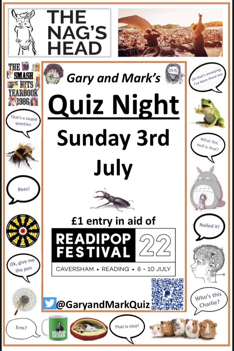 GaryandMarkQuiz's tweet photo. It’s Friday. The weekend starts here. But how does it end? A good #quiz @NagsHeadReading in aid of @Readipop sounds like a good idea to us #rdguk https://t.co/GGa4aVvq37